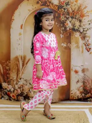 floral printed kurti dhoti set 3