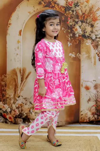 floral printed kurti dhoti set