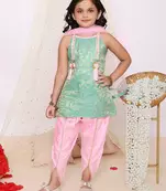 Kid1 festive jacquard kurti dhoti set