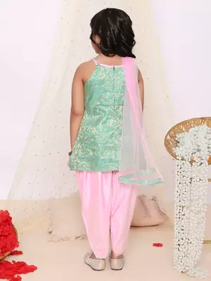 Kid1 festive jacquard kurti dhoti set 2