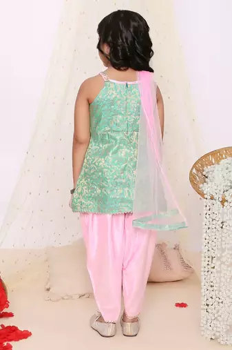 Kid1 festive jacquard kurti dhoti set