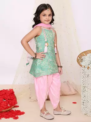 Kid1 festive jacquard kurti dhoti set 3