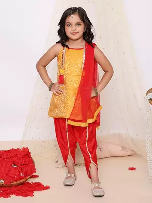 festive jacquard kurti dhoti set 1
