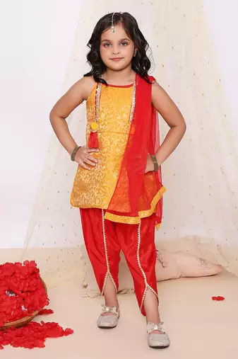 festive jacquard kurti dhoti set