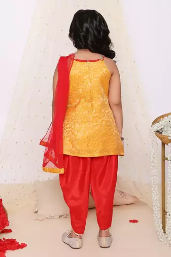 festive jacquard kurti dhoti set