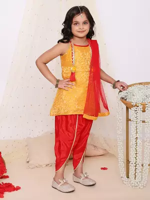 festive jacquard kurti dhoti set 3