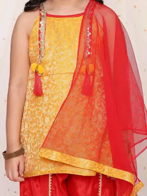 festive jacquard kurti dhoti set 4