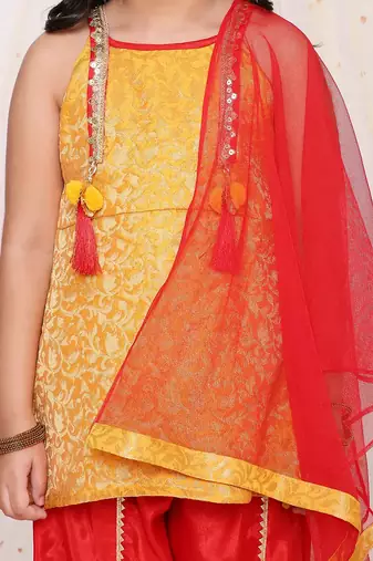 festive jacquard kurti dhoti set