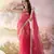 Red twill net c solid fancy saree