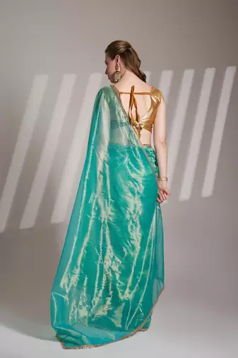 Rama twill net c solid fancy saree