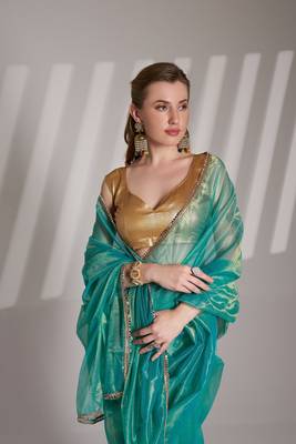 Rama twill net c solid fancy saree 3