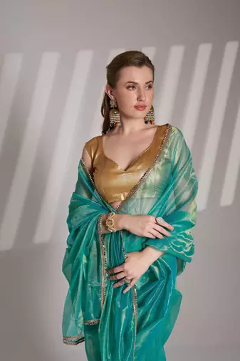 Rama twill net c solid fancy saree