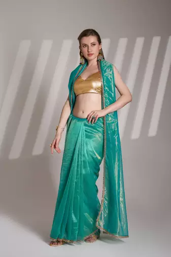 Rama twill net c solid fancy saree
