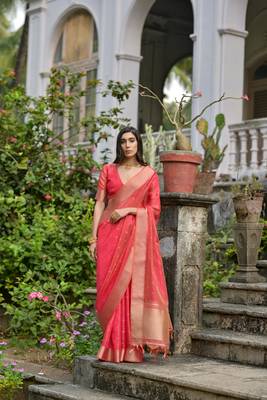 Gajri kalyani silk blend elegant festive wear heavy woven saree 1