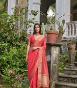 Gajri kalyani silk blend elegant festive wear heavy woven saree