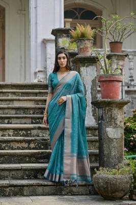 Rama kalyani silk blend elegant festive wear heavy woven saree 1