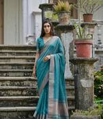 Rama kalyani silk blend elegant festive wear heavy woven saree