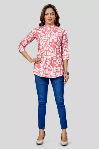  rayon printed short kurti