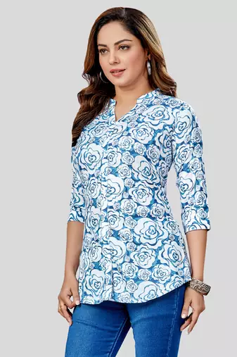  rayon printed short kurti