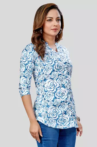  rayon printed short kurti