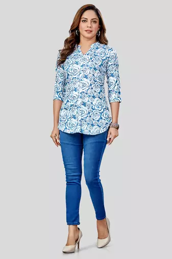  rayon printed short kurti