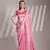 Pink partywear chiffon saree