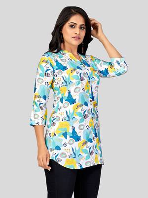  poly crepe printed short kurti 3
