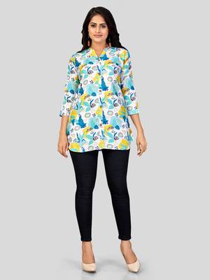  poly crepe printed short kurti 5