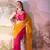 Yellow partywear chiffon saree