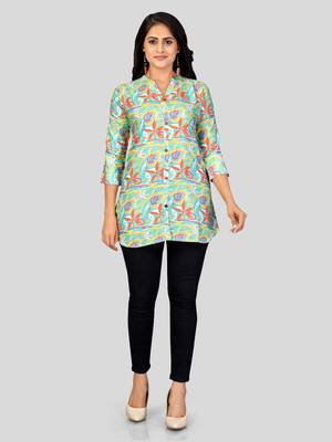  poly crepe printed short kurti 5