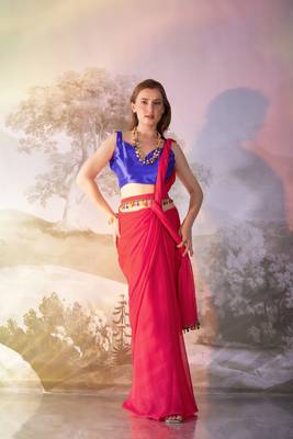 Gajri partywear chiffon saree 1