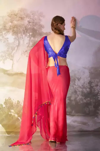 Gajri partywear chiffon saree