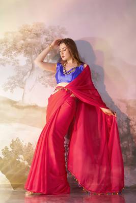 Gajri partywear chiffon saree 4