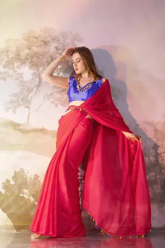 Gajri partywear chiffon saree
