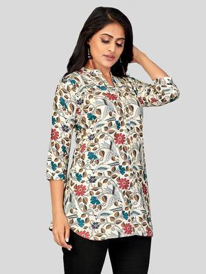  poly crepe printed short kurti 3