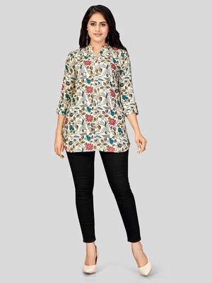  poly crepe printed short kurti 5