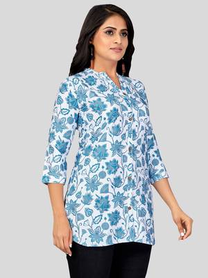  poly crepe printed short kurti 3