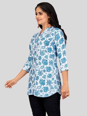  poly crepe printed short kurti 4