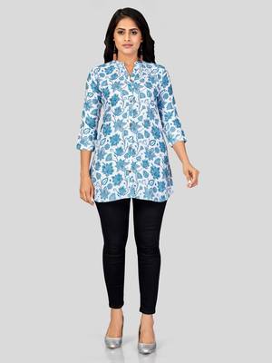  poly crepe printed short kurti 5