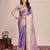 Lavender soft silk blend c wevon jari saree