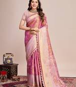 Purple soft silk blend c wevon jari designer saree