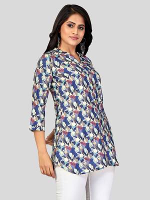  poly crepe printed short kurti 3