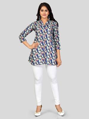  poly crepe printed short kurti 5
