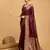 Maroon soft silk blend saree with zari woven 