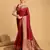 Red soft silk blend saree with zari woven 