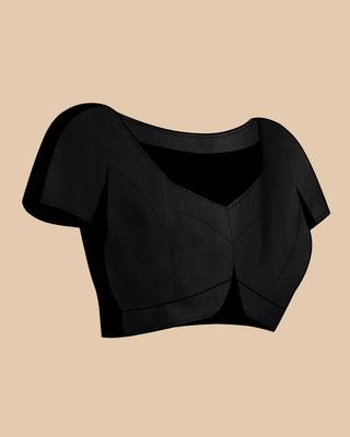 Black soft silk blend saree with zari woven  4