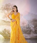 Yellow partywear georgette c bllywood saree