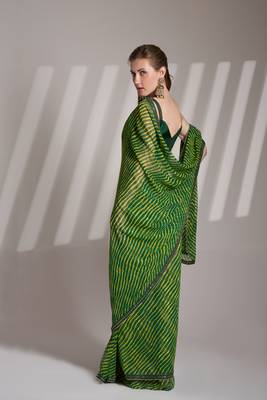 Green partywear georgette c bllywood saree 2