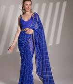 Blue partywear georgette c bllywood saree