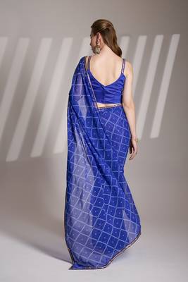 Blue partywear georgette c bllywood saree 2